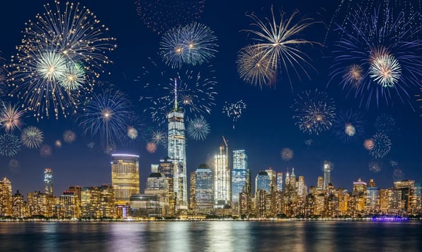 NYC Skyline with Fireworks - Image by Atmosphere1 / Shutterstock.com